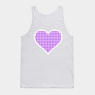 Purple and White Gingham Heart Tank Top